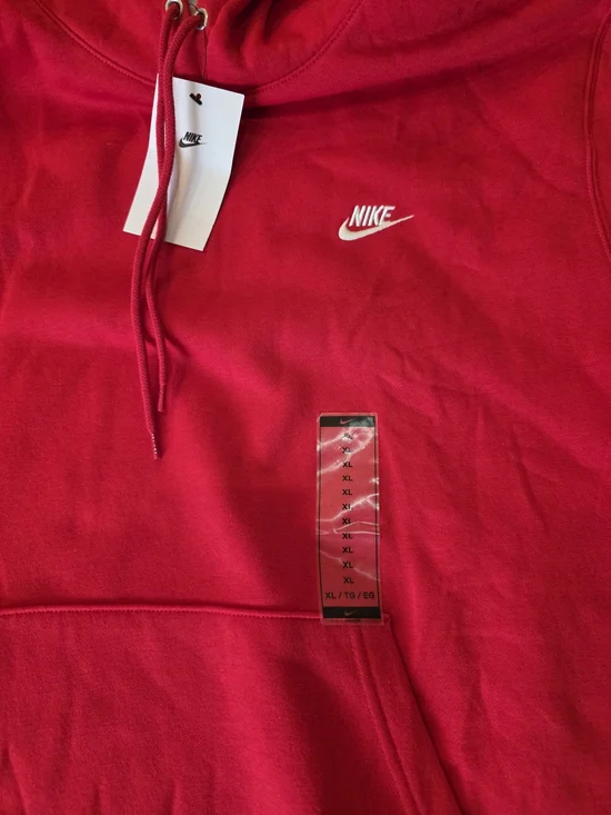 Nike Men's Red Pullover Hoodie - Picture 3 of 4
